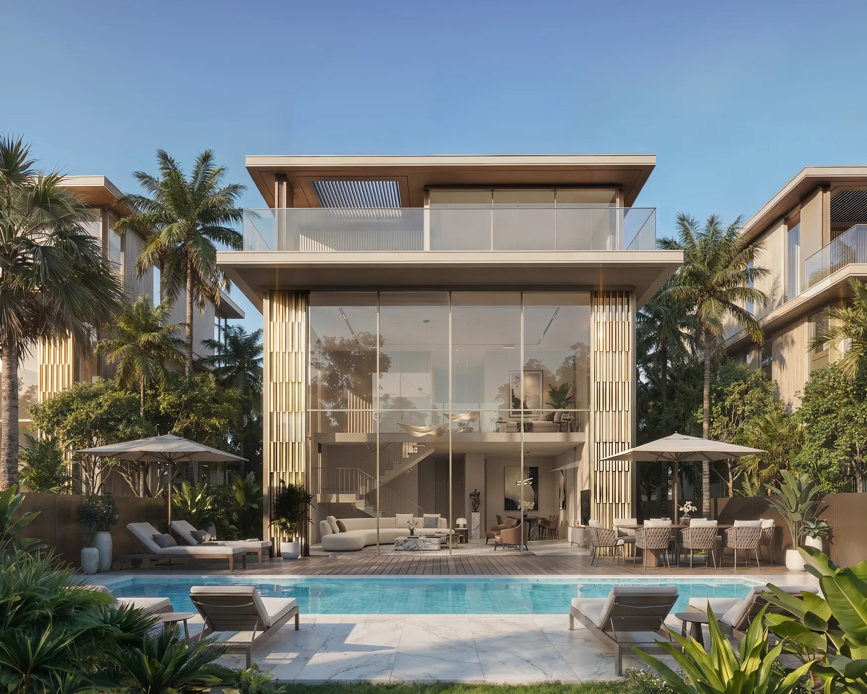 Tilal Binghatti grand mansion — architectural illustration